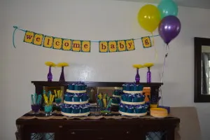 My baby shower cupcake and candy area