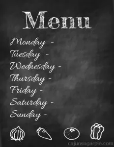Weekly Menu
